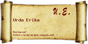 Urda Erika névjegykártya